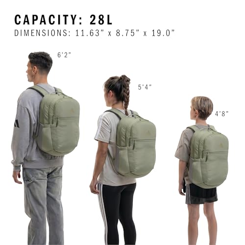adidas PHNM Backpack for Laptop, School and Travel, 28L - color: Tent Green/Grey Three