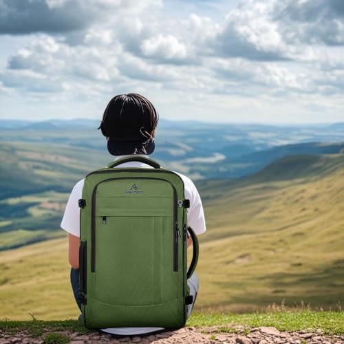 AREYTECO Large Travel Laptop Backpack for Men, 50L Carry On Backpack - color: Green, size: 17.3 Inch (20''x13''x10'')