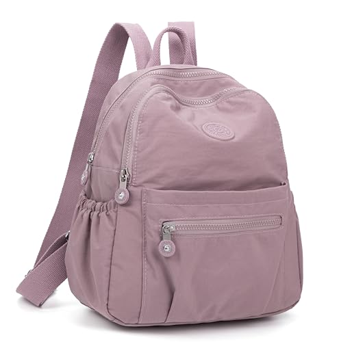 Pealwel Mini Backpack Purse for Women,Small Nylon backpacks for Ladies Backpacks Women Anti Theft Travel Bag (Light Pink) - color: Light Pink