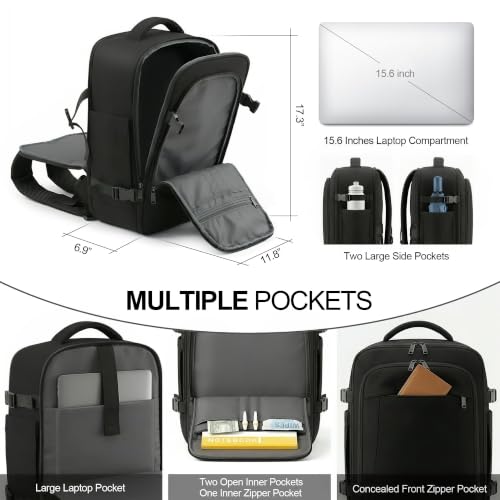 TILYMOL Carry On Travel Backpack, Flight-Approved 15.6 Laptop Backpack