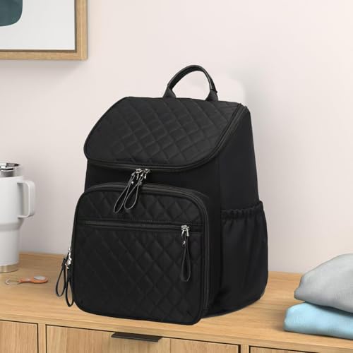 LORADI Lightweight Diaper Bag Backpack, Baby Shower Gifts, Black | Stroller Clips, Insulated Pockets, Water-resistant, Easy to Clean, Durable - color: Black