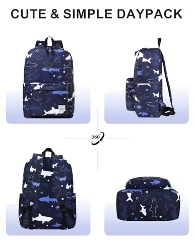 VASCHY Backpack for School, Lightweight Water Resistant Bookbag Casual Daypack for Man/Boys Shark - color: Z-shark