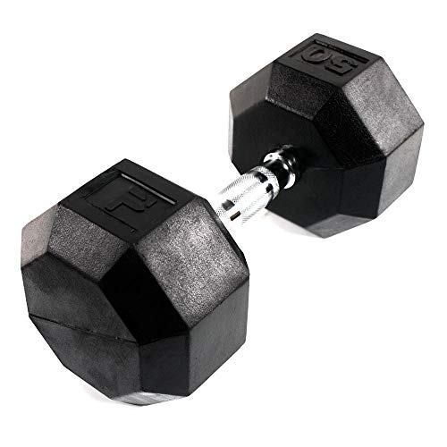 Power Systems Rubber Octagonal Dumbbell - size: 50-Pounds