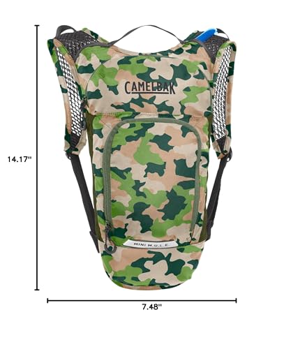 CamelBak Mini M.U.L.E. Kids Hydration Backpack, Lightweight Trail and Bike Pack with 50oz Reservoir - color: Camo 2.0