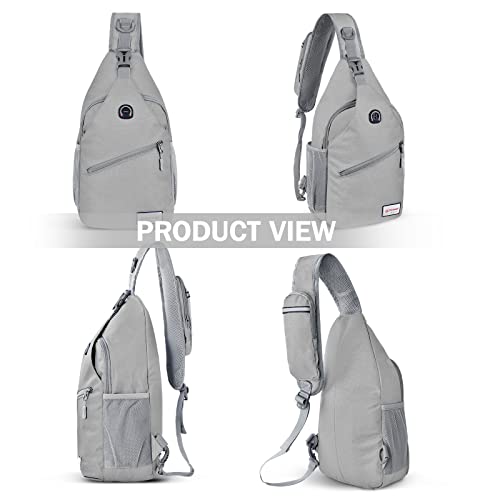 ZOMAKE Sling Bag,Small Crossbody Sling Backpack,Water Resistant Shoulder Daypack for Travel,Anti Thief Chest Bag for Hiking(Grey(New)) - color: Grey(new)