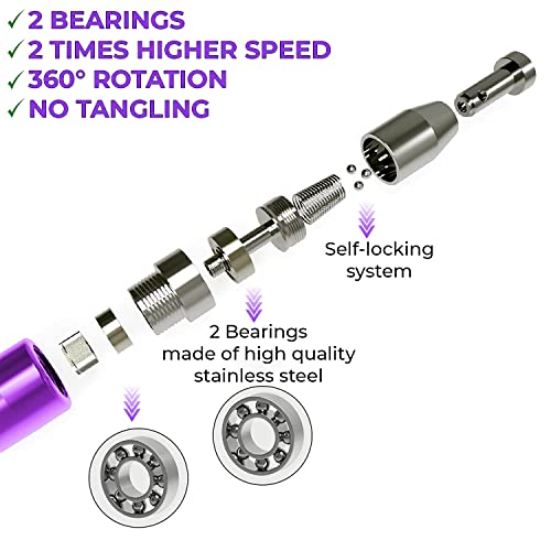 PrimaFIT Jump Rope Pro Speed Skipping Rope Adjustable Adult Jumping Rope Weighted Aluminium Handles for Double Dutch Boxing Workout Crossfit Exercise Fitness Spare Cable Weights Protectors Carry Bag - color: Purple