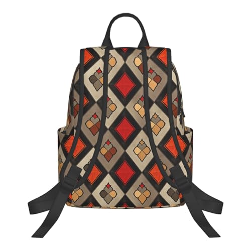 Travel Backpack for Women Men Rhombus Pattern Daypack 15 inch Lightweight Computer Bag Casual Back Pack - color: Rhombus Pattern