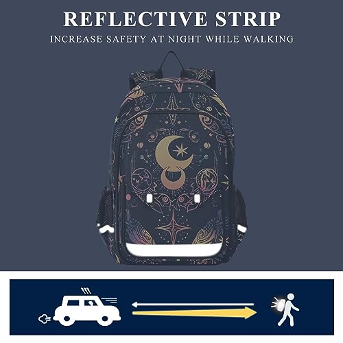 ALAZA Moon Stars Alchemy Witch Laptop Backpack Purse for Women Men Travel Bag Casual Daypack with Compartment & Multiple Pockets - color: Alchemy