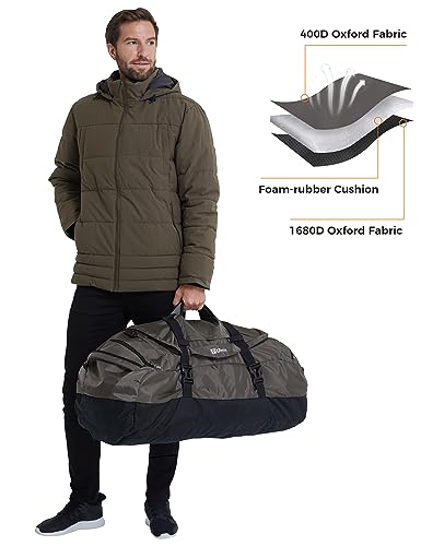 Ubon Large Duffel Bag Weekender Bags with Shoe Compartments 4-Way Sports Gym Backpack with Padded Straps Camping Traveling Duffle Bag - color: Grey, size: 80L
