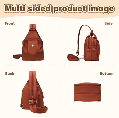 Waterproof 2-Way Mini Commuter Bag, Multi-Compartment Oxford Small Backpack, For Women, Collegeman, Commuter, Travel with Anti-Theft,Three in One Multifunctional Convertible Design (Orange) - style: Orange
