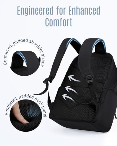 LIGHT FLIGHT Laptop Backpack for Women, 15.6 Inch Work Bag Business Backpack, Water Resistant Travel Bags for College, Black - color: Black