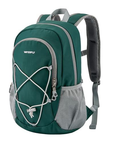WATERFLY 12L Small Hiking Backpack: Day Pack Lightweight Travel Bag Camping Fitness Cycling Outdoor Sports Daypack For Women Men - color: Dark Green
