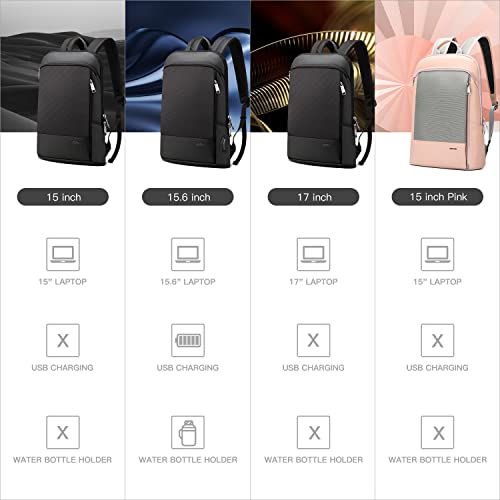 BOPai 15 inch Super Slim Laptop Backpack Men Anti Theft Waterproof Backpack Light Smart Business Computer Backpack Casual Daypack Black - color: Black1-15 Inch, size: 15 inch