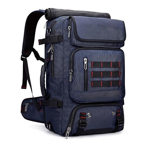 Travel Backpack with Shoe Compartment, Large Carry On Laptop Backpack, Water Resistant Weekender Bag for Men Women (Blue, Blue) - color: Blue