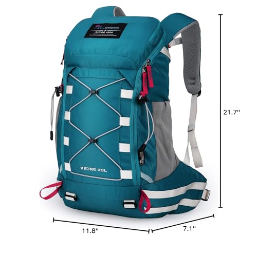 MOUNTAINTOP Hiking Backpack 35L Travel Backpack Lightweight Daypack for Men&Women Outdoor Camping - color: 6413-cobalt Blue