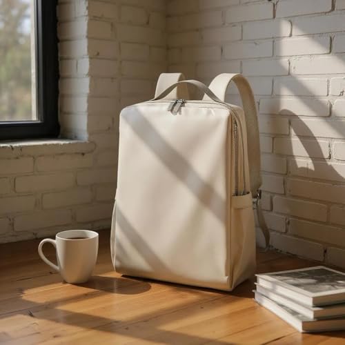Tristan Home Minimalist Travel Backpack, Laptop Bag, Formal, Casual, Lightweight, Water-Resistant, Large, Cream White - color: White