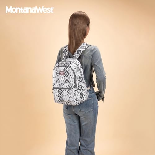 Montana West Backpack Purse for Women Western Aztec Backpack Purse Lightweight Casual Daypack for Travel - color: Black