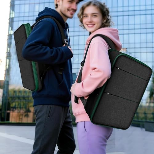 ZINZ Travel Laptop Backpack with Small Case for 15-16 Notebooks,Black-Green - color: Black-green