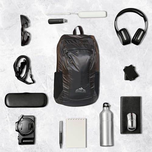 Daypack Ultralight Foldable Water-Resistant Nylon Durable Tear-Resistant, Ideal for Hiking, Camping,Compact Size Fits Pocket - color: Black