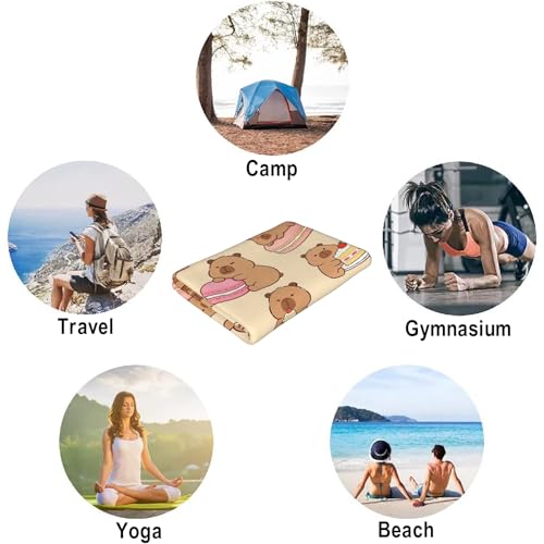 Cute Capybara Beach Towel, Capybara Pattern Thin Lightweight Soft Bath Towels, Quick Dry Absorbent Microfiber Swim Yoga Pool Beach Accessories, 30x60 Inch/ 77X153cm - color: Capybara