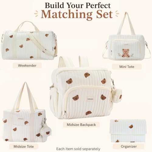 GOBABYMART Diaper Bag Backpack, Medium Maternity baby bag & Changing Pad, Insulated Pockets, Stroller Straps & Pacifier Case (Medium - Beige Bears) - color: Medium - Beige Bears