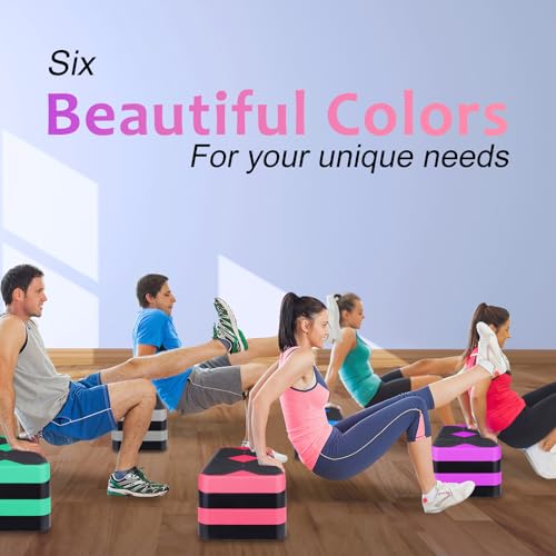 Exercise Workout Aerobic Step Platform Trainer, 27" Aerobic Stepper with 4"-6"-8" Adjustable Height Risers