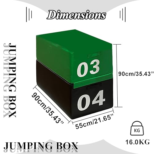 4 in 1 Foam Plyometric Box, Adjustable Height Soft Foam Jump Box Set, Non-Slip, Durable, Easy-to-Clean Soft Training Box, Suitable for Gyms, Home, Jumping, etc.(Size:03+04(90 * 55 * 90cm)) - size: 03+04(90*55*90cm)