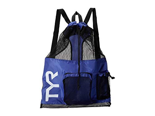 TYR Big Mesh Mummy Backpack for Swim, Gym and Workout Gear, Royal Blue, 40-Liter Capacity - color: Royal Blue