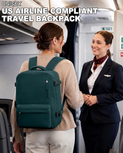 VECAVE 18x14x8 TSA-Approved Personal Item Backpack β Under Seat Carry-On Travel Bag for Women, Fits 15.6" Laptop, with Water Bottle & Shoe Pouch, Airline Travel Backpack Flight approved Blue - color: H2-blue, size: Large