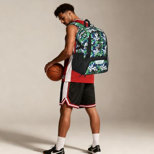 Goloni 40L Basketball Bag,Large Basketball Backpack with Ball Compartment & Shoe Compartment,Backpack for Soccer,Volleyball - color: Camouflage green