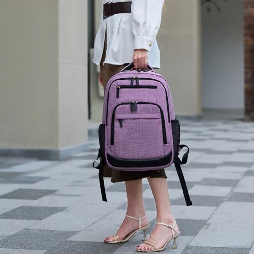 BOVIP Travel Backpack For Men Women,40L Carry On Backpack Flight Approved,TSA Personal Item Travel Bag Fits 17 Inch Laptop,Business Weekender Overnight Daypack Purple - color: Black Purple