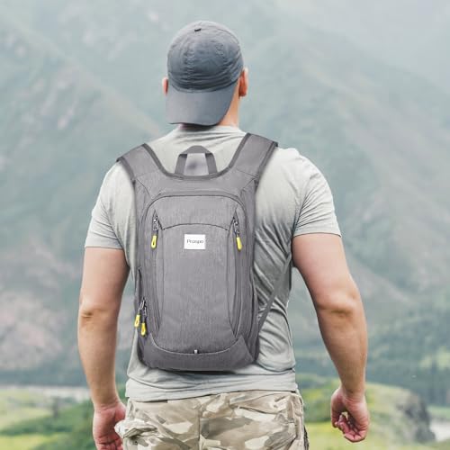Prospo 12L Hiking Backpack Small Lightweight Travel Backpack for Women Men Casual Foldable Shoulder Bag - color: Light Grey