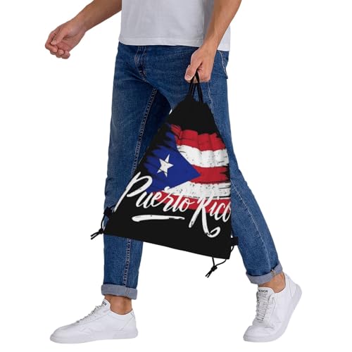 Puerto Rico Flag Drawstring Bag Sport Gym Backpack Beach Travel Sack Draw String Yoga Bag For Men Women - color: Puerto Rico Flag1