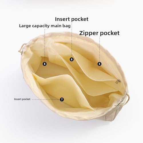 Bag Organizer Insert Handbag Dividers for Inside Purse with 4 Sizes Multi layer Simple Multifunctional Storage Bag Drawstring Nylon Insert Bag(S) - style: S