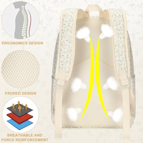 LEDAOU Backpack for Girls School Bag Kids Bookbag Teen Backpack Set Daypack with Lunch Bag and Pencil Case | Kids - color: Beige-flower