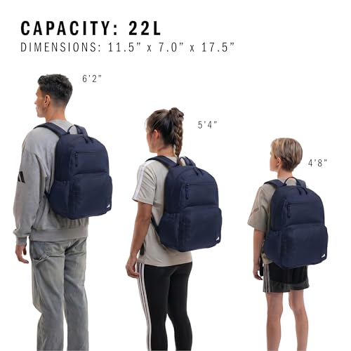 adidas Lineage Backpack for Laptop, School and Travel, 22L, Night Indigo, OSFA - color: Night Indigo