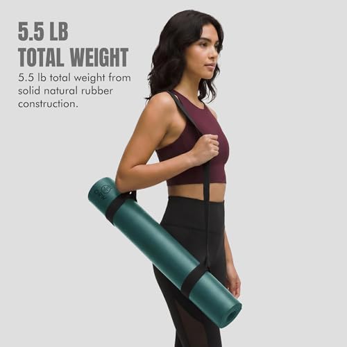 ORW Non Slip Hot Yoga Mat with Carrying Strap - Grip Surface & Natural Rubber Base, REACH Tested, Home & Studio Practice - color: Blackish Green PU Rubber Mat 72x24