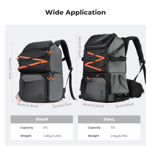 K&F CONCEPT Camera Backpack Shoulder Bag for Photographers - size: 25L