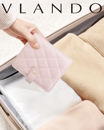 VLANDO Small Jewelry Storage with Velvet Clear Pouches,Pink - color: Pink