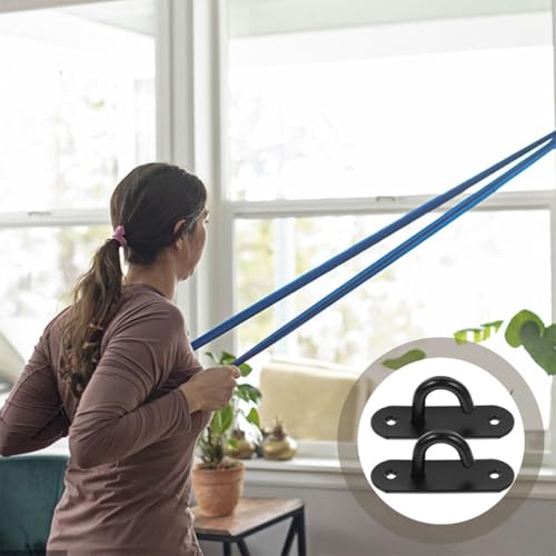 4pcs Resistance Band Wall Anchors Stainless Steel Heavy Duty Wall Hooks Large Open Loop for Home Gym Strength Training and Yoga Strap Mounts
