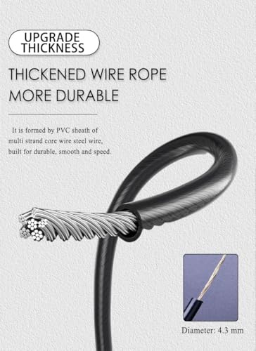 Adjustable Jump Rope for Fitness – Tangle-Free Speed Rope with Comfortable Foam Handles Detachable Metal Bar for Cardio, Weight Loss, Training & Home Workouts
