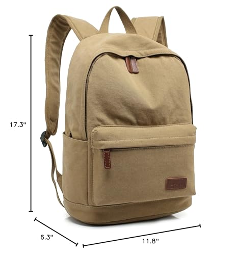 kayond Casual Style Lightweight canvas Laptop Bag/Durable Travel backpacks/Rucksack for Men&Women/Fashion Backpack Fits 15 inch Notebook (Khaki) - color: Khaki