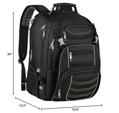 SINVICKO Travel Laptop Backpack,Extra Large 18.4 Inch Laptop RFID Anti Theft TSA Friendly Backpack,Water Resistant Backbag,Heavy Duty Computer Bag for Women Men,21.2 * 15.5 * 11.5 inch Green - color: Rfid 18.4 Inch Green