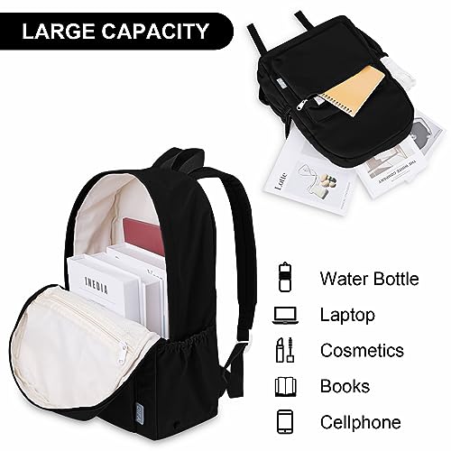 YFGBCX Cute Aesthetic Backpack for Women Solid Color Backpacks Lightweight Classic Backpack for Women Laptop Backpacks - color: Black
