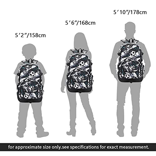 rickyh style School Backpack Travel Bag for Men & Women Lightweight College Back Pack with Laptop Compartmen - color: 04football Black