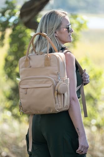 JESSIE & JAMES BeBe CCW Diaper Bag Nylon Backpack Multi Function Diaper Bag with Changing Pad & Stroller Straps_Mauve/Mauve - color: Mauve/Mauve