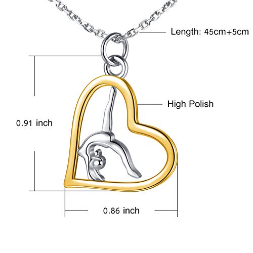 Sariel Gymnastics Gifts for Women Gymnast Necklace 925 Sterling Silver Gymnastics Fashion Jewelry Pendant Birthday - color: Gold