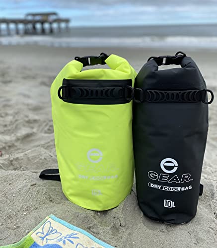 Enthusiast Gear Insulated Dry Bag Floating Cooler – 10L / 15L / 25L Roll Top, Leak Proof, Waterproof, Collapsible, with Padded Shoulder Strap - Perfect for Kayaking Fishing Beach - color: Bright Green, size: 10 Liter