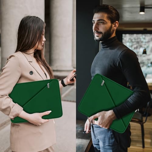 Laptop Case 15.6 inch, Traveling Carrying Computer Bag with Zippered Pocket, Shockproof Protective Laptop Sleeve Compatible for Apple Notebook, HP, Dell, Acer, Asus, Lenovo, Deep Green - color: Deep Green, size: 15.6 inch