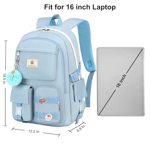 Hidds Laptop Backpacks 15.6 In Kids School Backpack for Girls Women Bookbag - color: A-blue